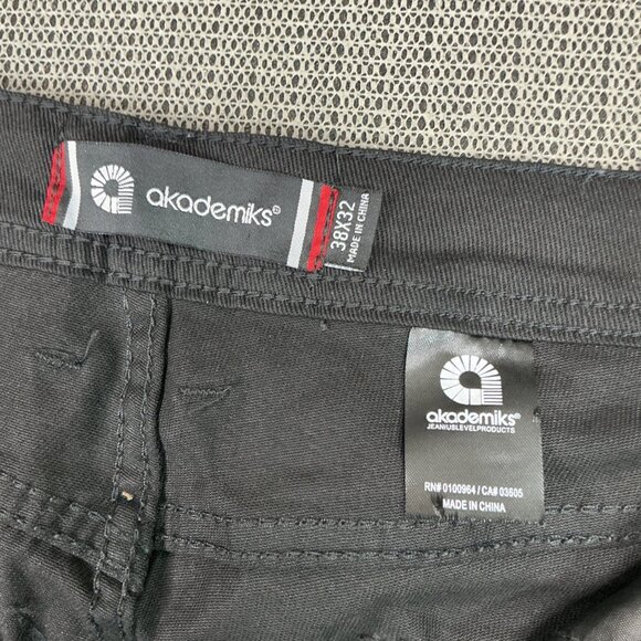 Akademiks Mens Size 38x32 Black Straight Fit Stretch Denim Jeans Casual Wear - Picture 3 of 11